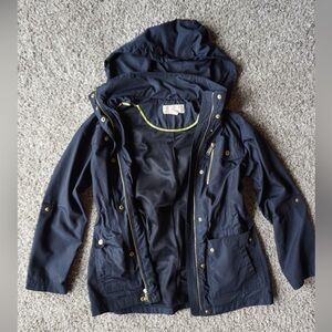 Michael Kors Navy Water Resistant Rain Jacket S